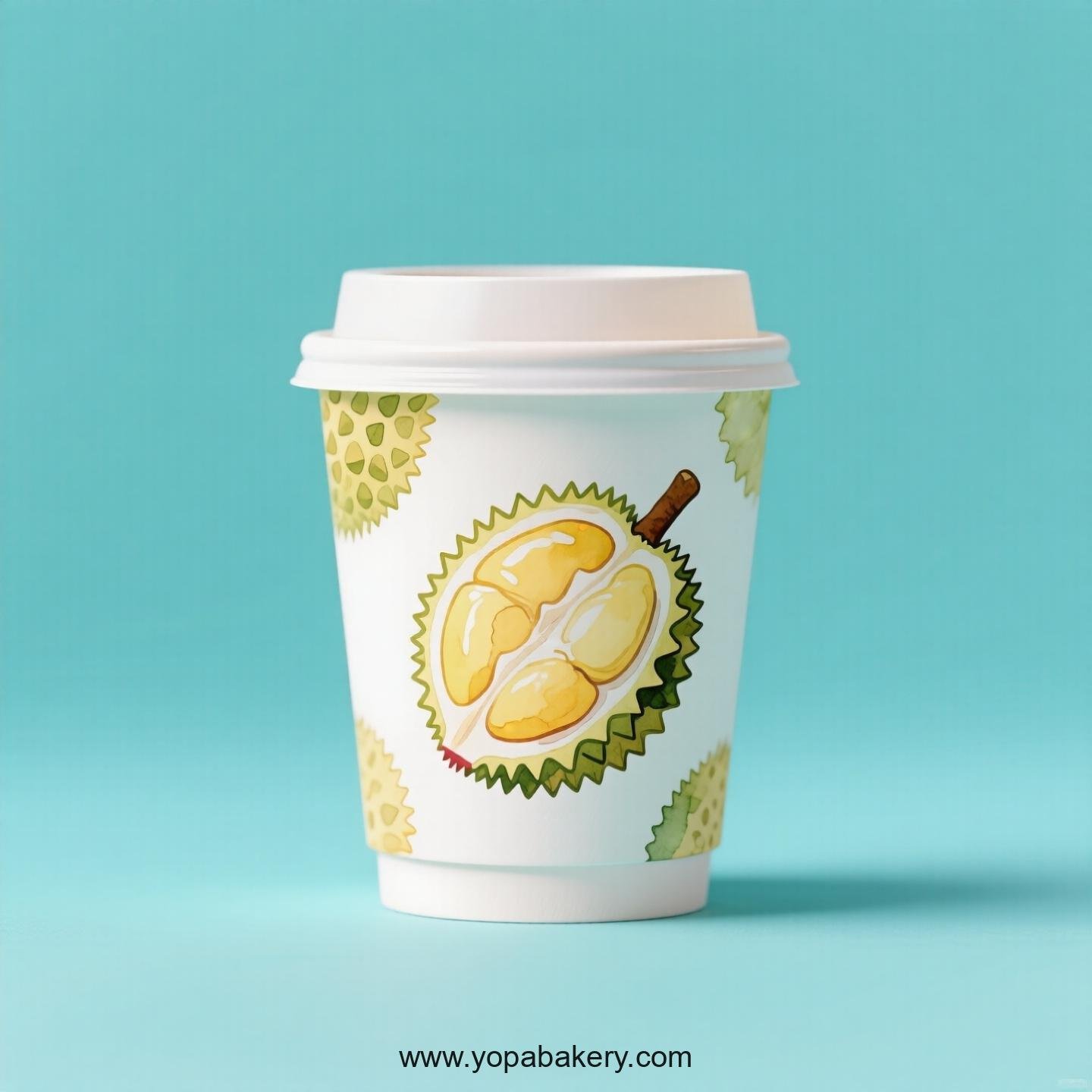 Durian Design Paper Coffee Cups Factory: 4-24 oz Custom Logo Durian Design Paper Coffee Cups Factory: 4-24 oz Custom Logo