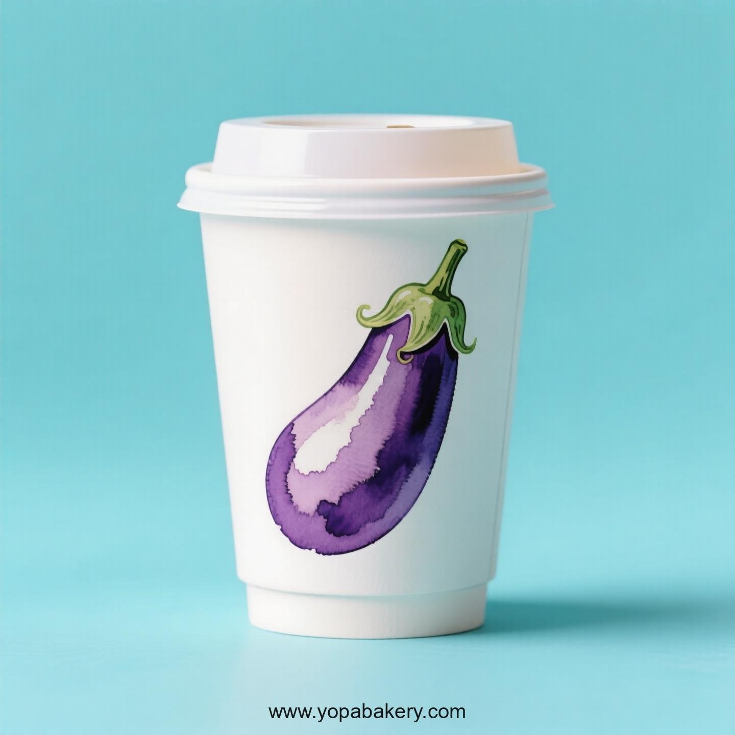 Eggplant Design Paper Coffee Cups Factory: 4-24 oz Custom Logo
