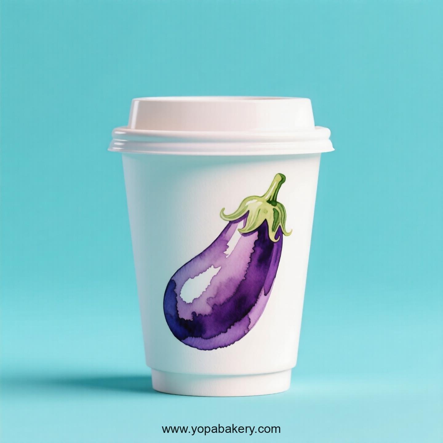 Eggplant Design Paper Coffee Cups Factory: 4-24 oz Custom Logo