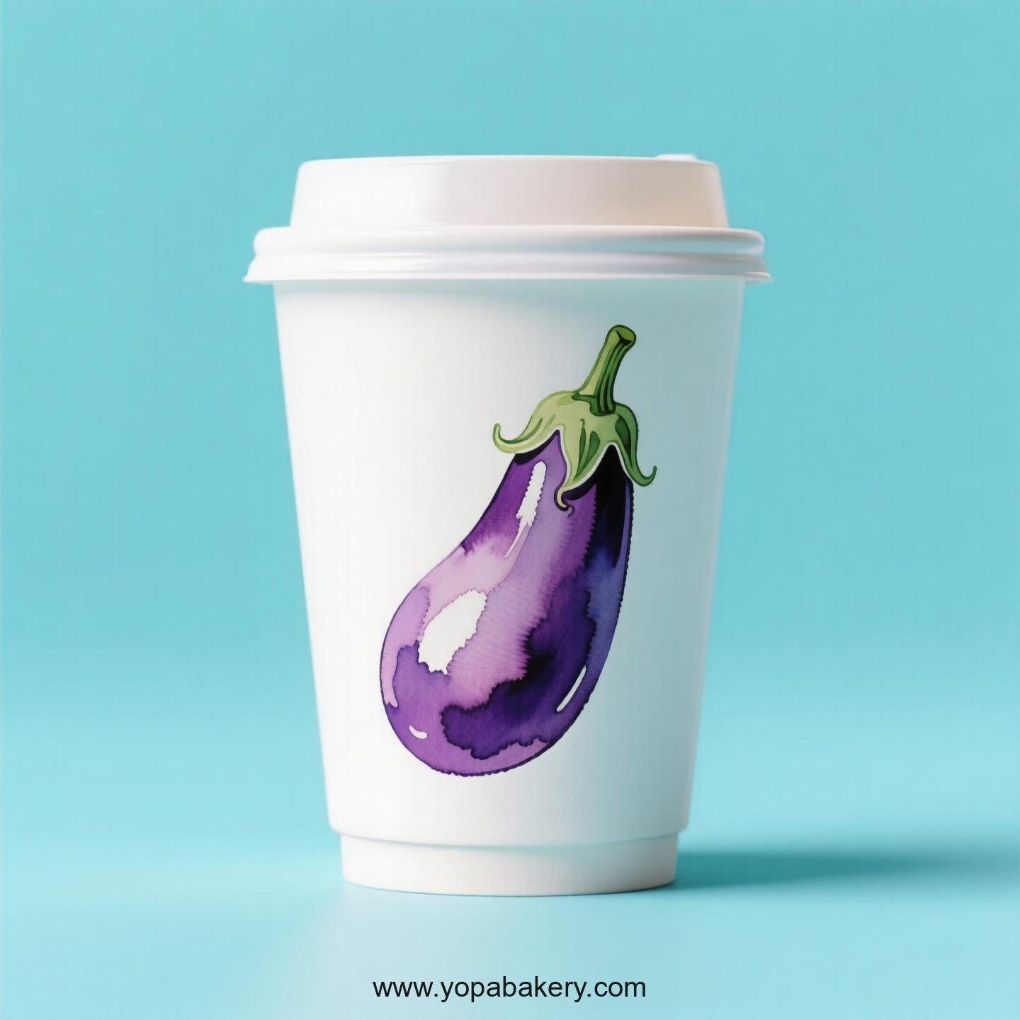 Eggplant Design Paper Coffee Cups Factory: 4-24 oz Custom Logo