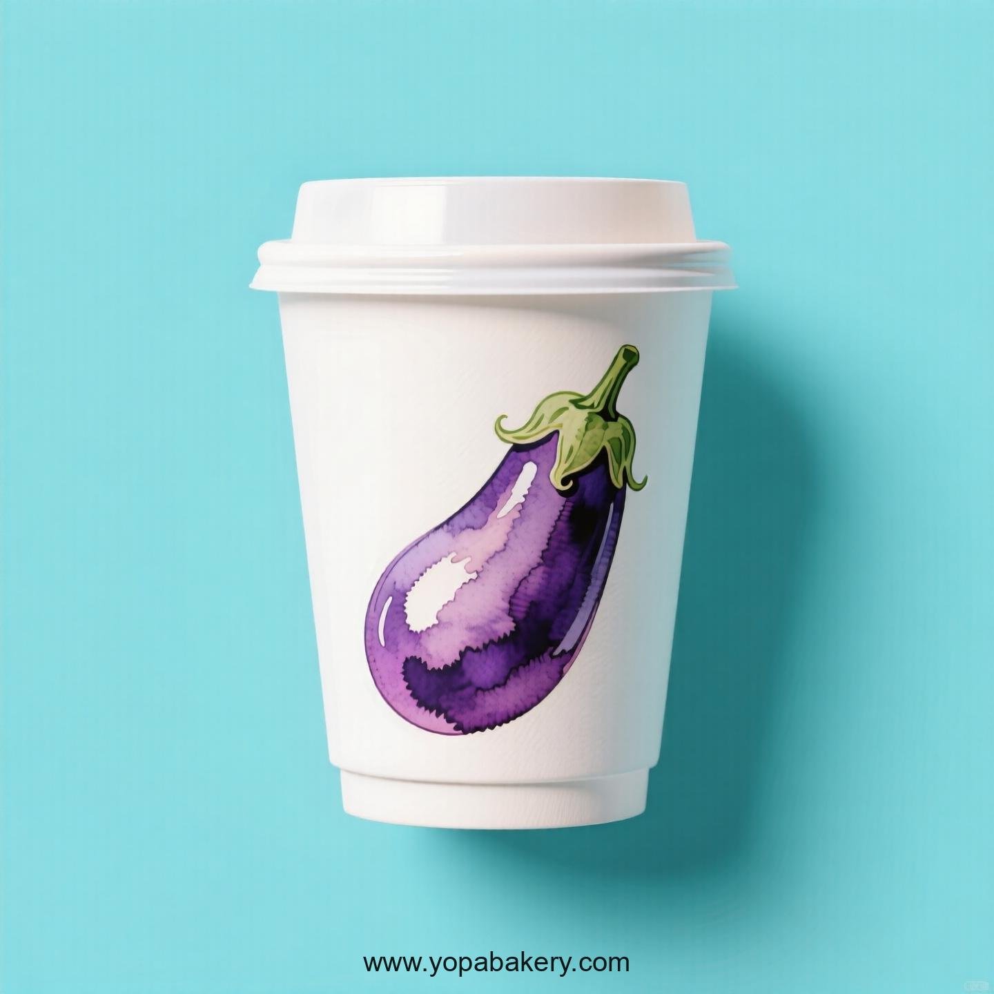 Eggplant Design Paper Coffee Cups Factory: 4-24 oz Custom Logo