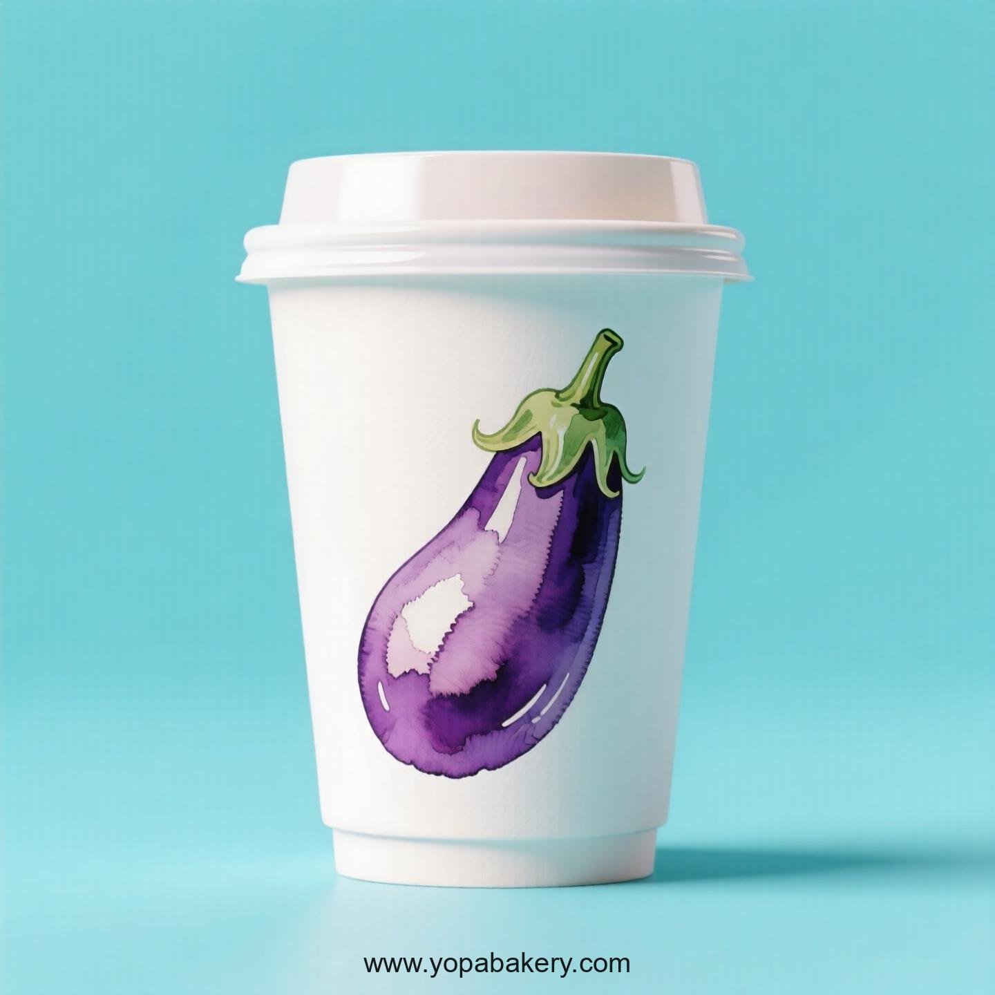 Eggplant Design Paper Coffee Cups Factory: 4-24 oz Custom Logo
