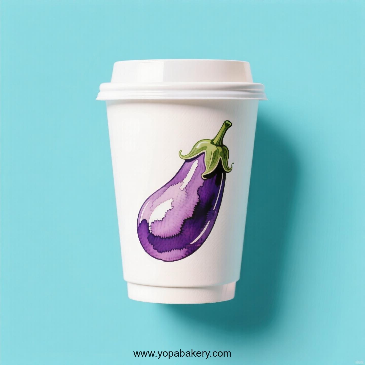 Eggplant Design Paper Coffee Cups Factory: 4-24 oz Custom Logo