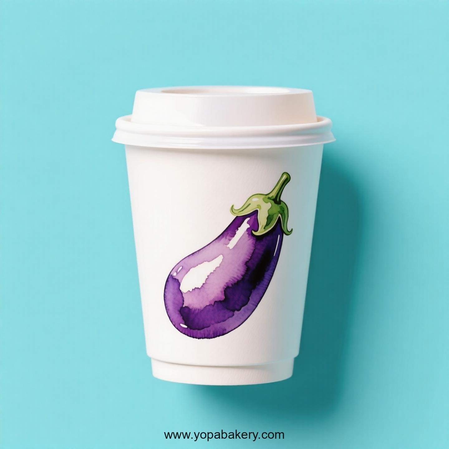 Eggplant Design Paper Coffee Cups Factory: 4-24 oz Custom Logo
