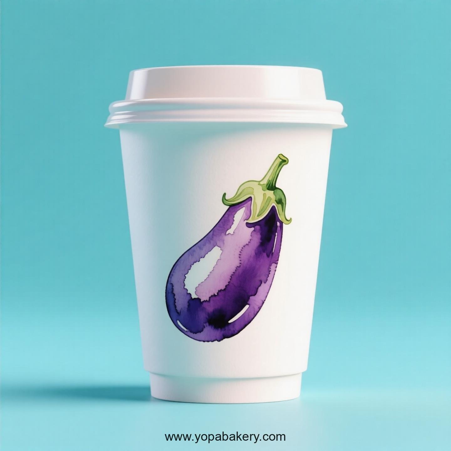 Eggplant Design Paper Coffee Cups Factory: 4-24 oz Custom Logo