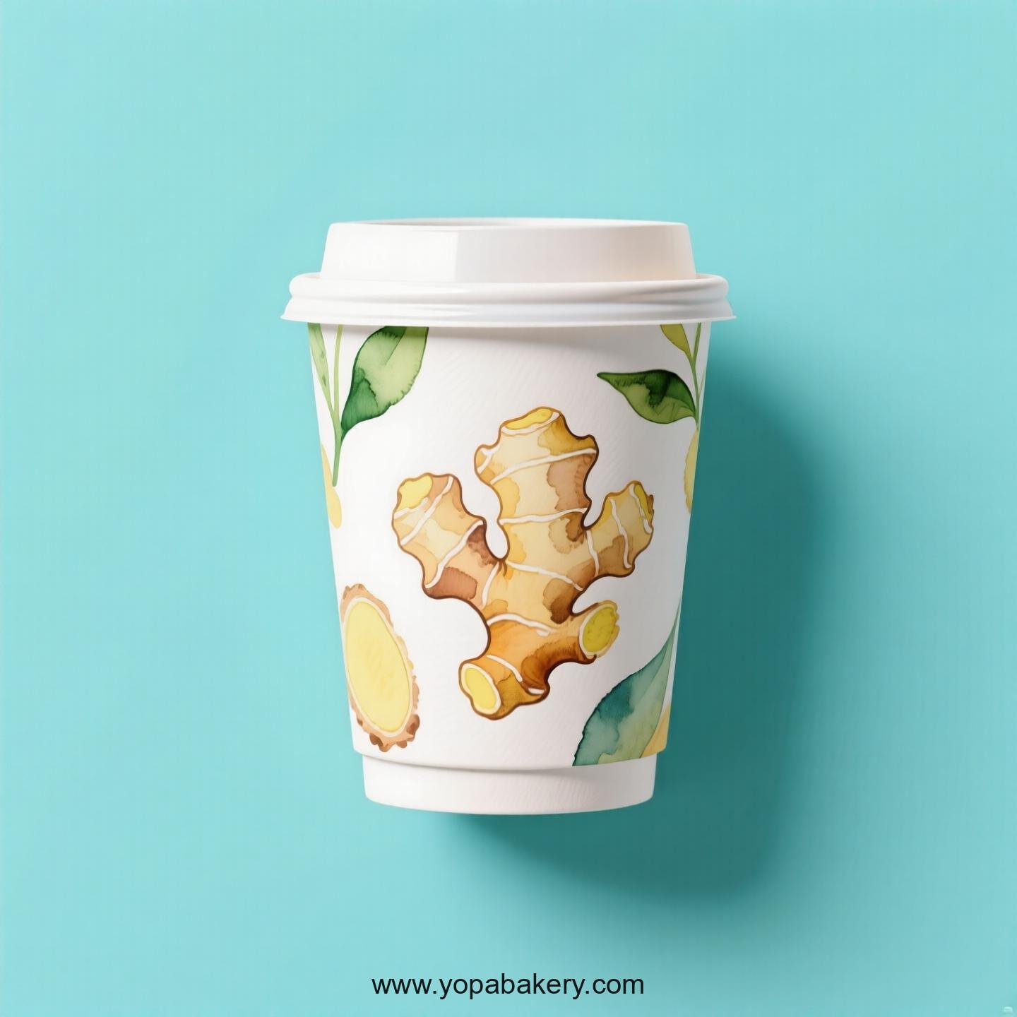 Ginger Design Paper Coffee Cups Factory: 4-24 oz Custom Logo