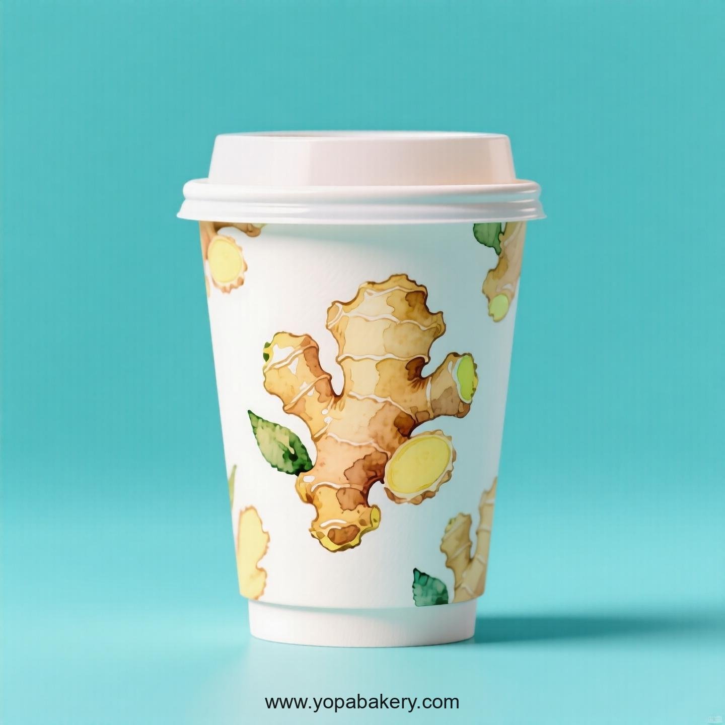 Ginger Design Paper Coffee Cups Factory: 4-24 oz Custom Logo