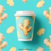 Ginger Design Paper Coffee Cups Factory: 4-24 oz Custom Logo