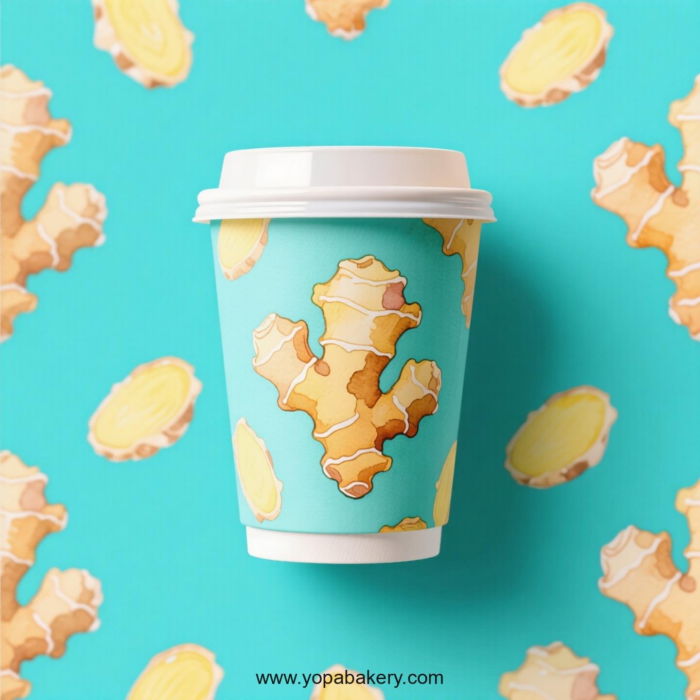 Ginger Design Paper Coffee Cups Factory: 4-24 oz Custom Logo