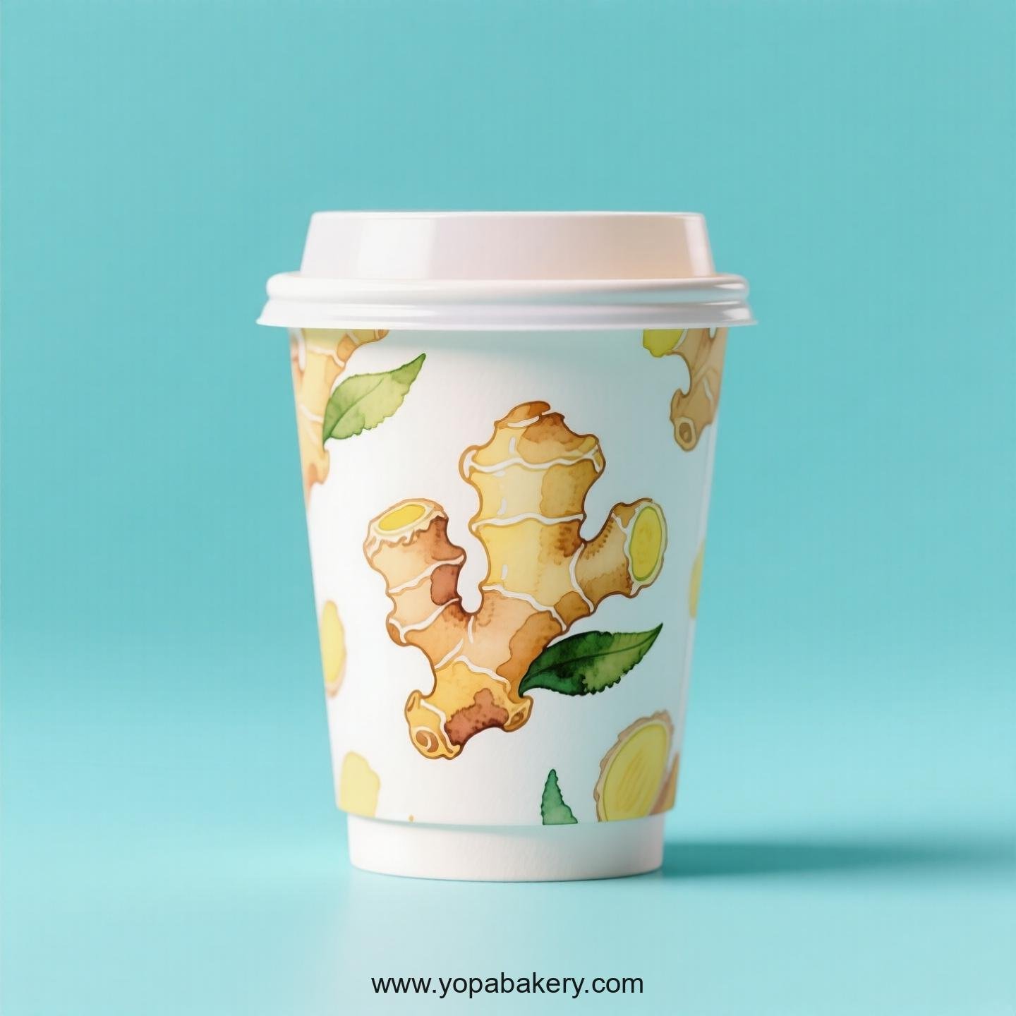 Ginger Design Paper Coffee Cups Factory: 4-24 oz Custom Logo
