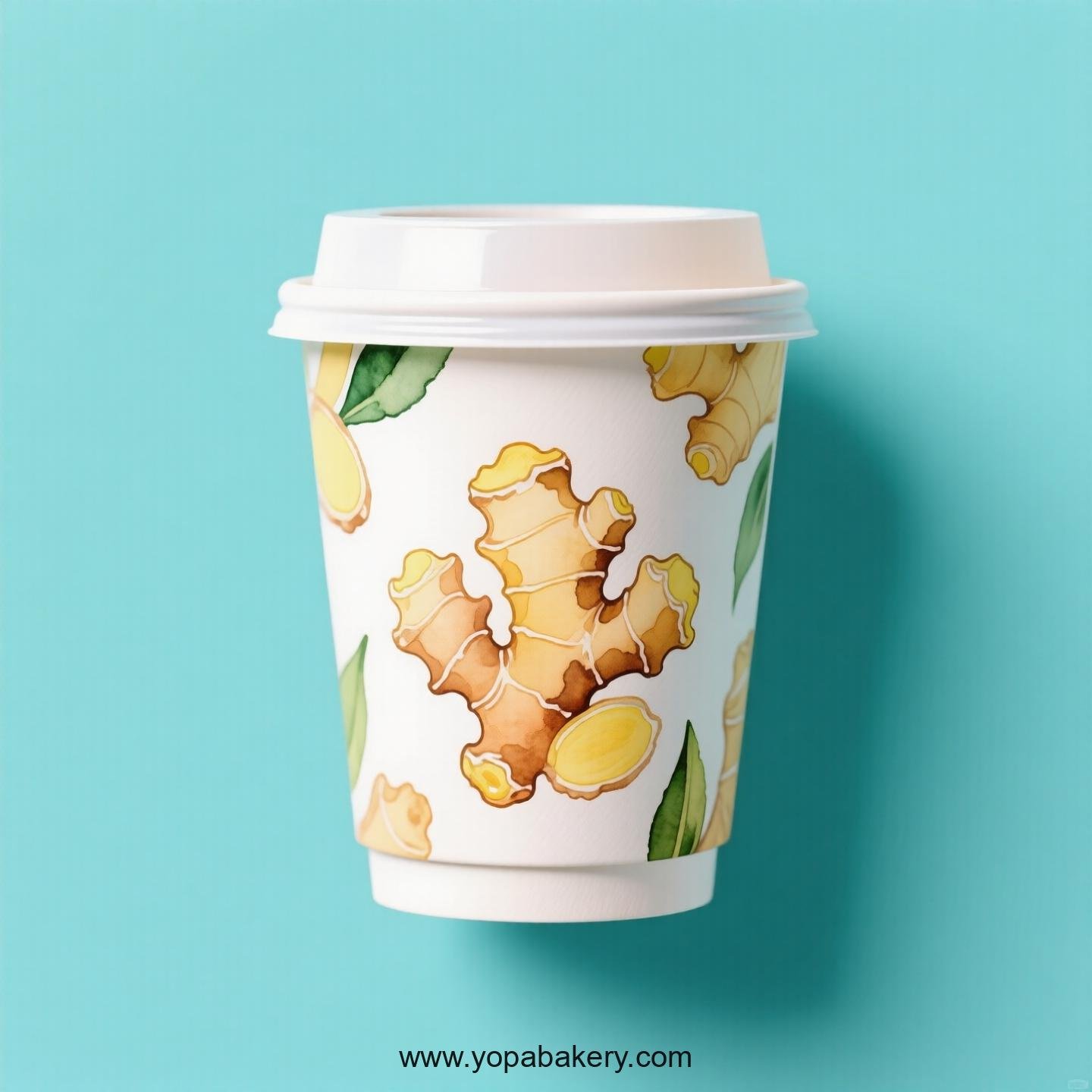 Ginger Design Paper Coffee Cups Factory: 4-24 oz Custom Logo