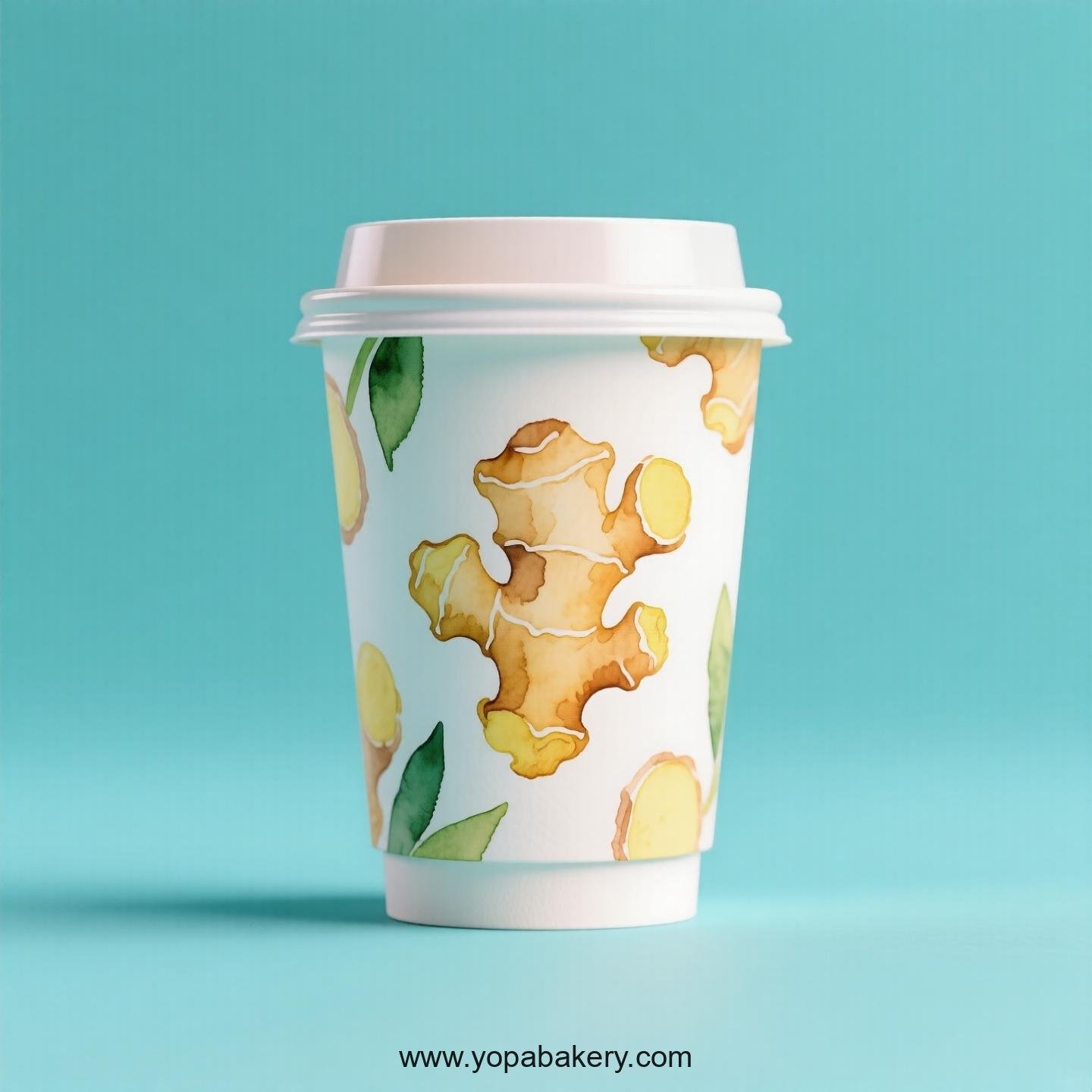 Ginger Design Paper Coffee Cups Factory: 4-24 oz Custom Logo
