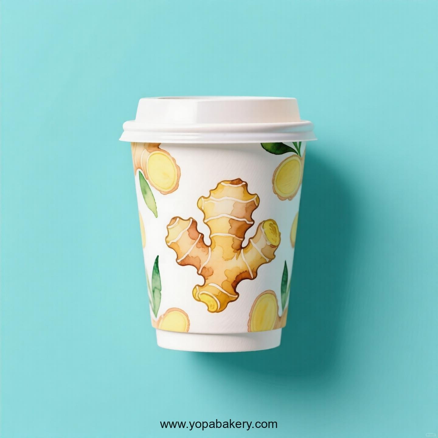 Ginger Design Paper Coffee Cups Factory: 4-24 oz Custom Logo