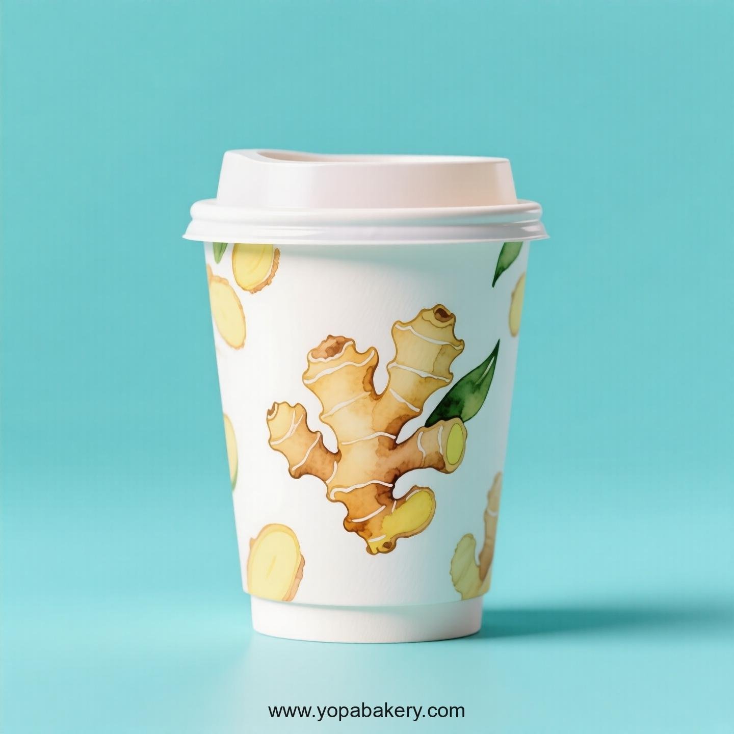 Ginger Design Paper Coffee Cups Factory: 4-24 oz Custom Logo