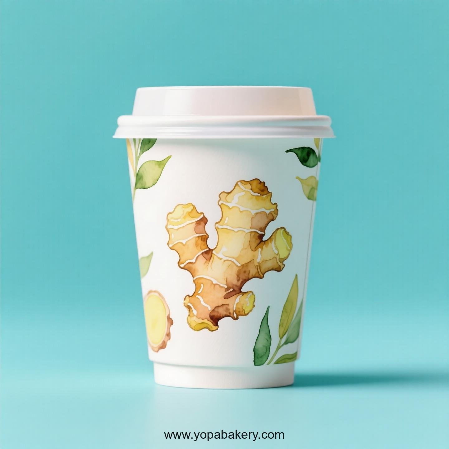 Ginger Design Paper Coffee Cups Factory: 4-24 oz Custom Logo