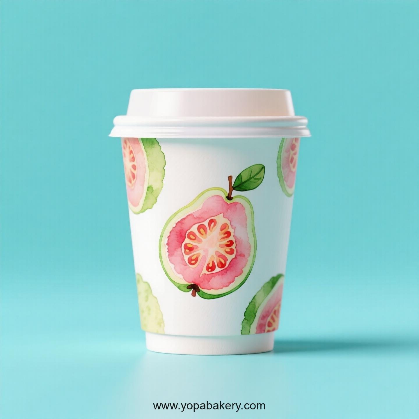 Guava Design Paper Coffee Cups Factory: 4-24 oz Custom Logo
