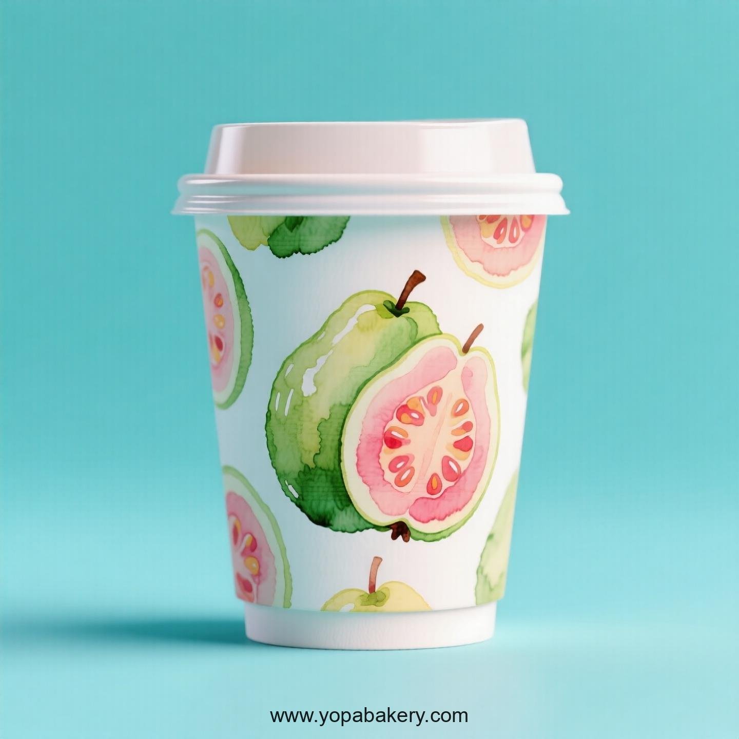Guava Design Paper Coffee Cups Factory: 4-24 oz Custom Logo