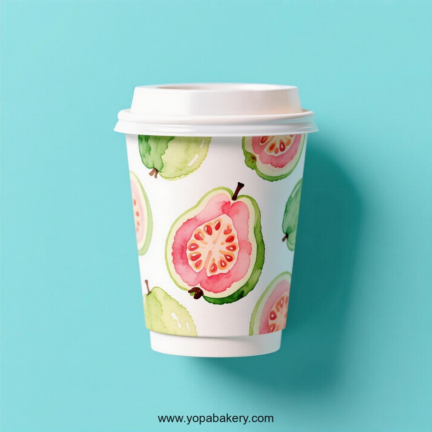 Guava Design Paper Coffee Cups Factory: 4-24 oz Custom Logo