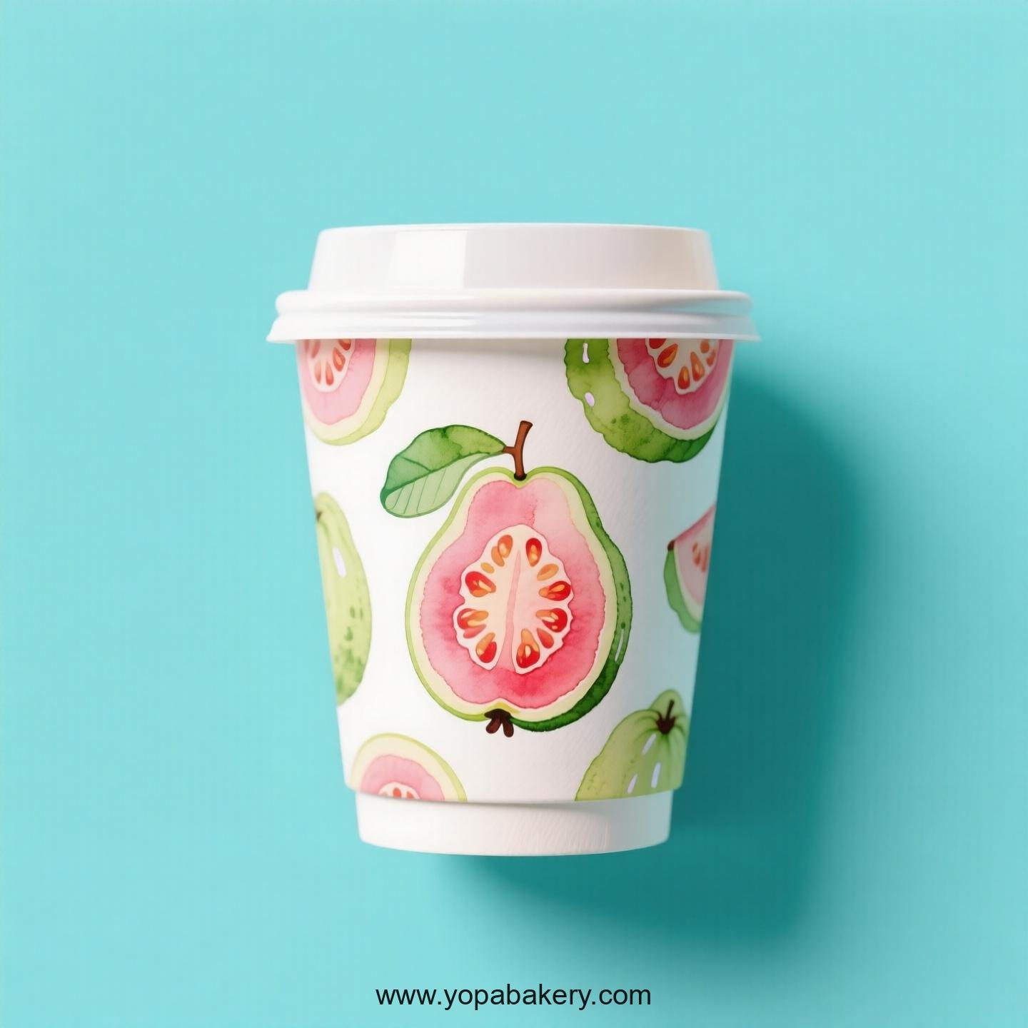 Guava Design Paper Coffee Cups Factory: 4-24 oz Custom Logo
