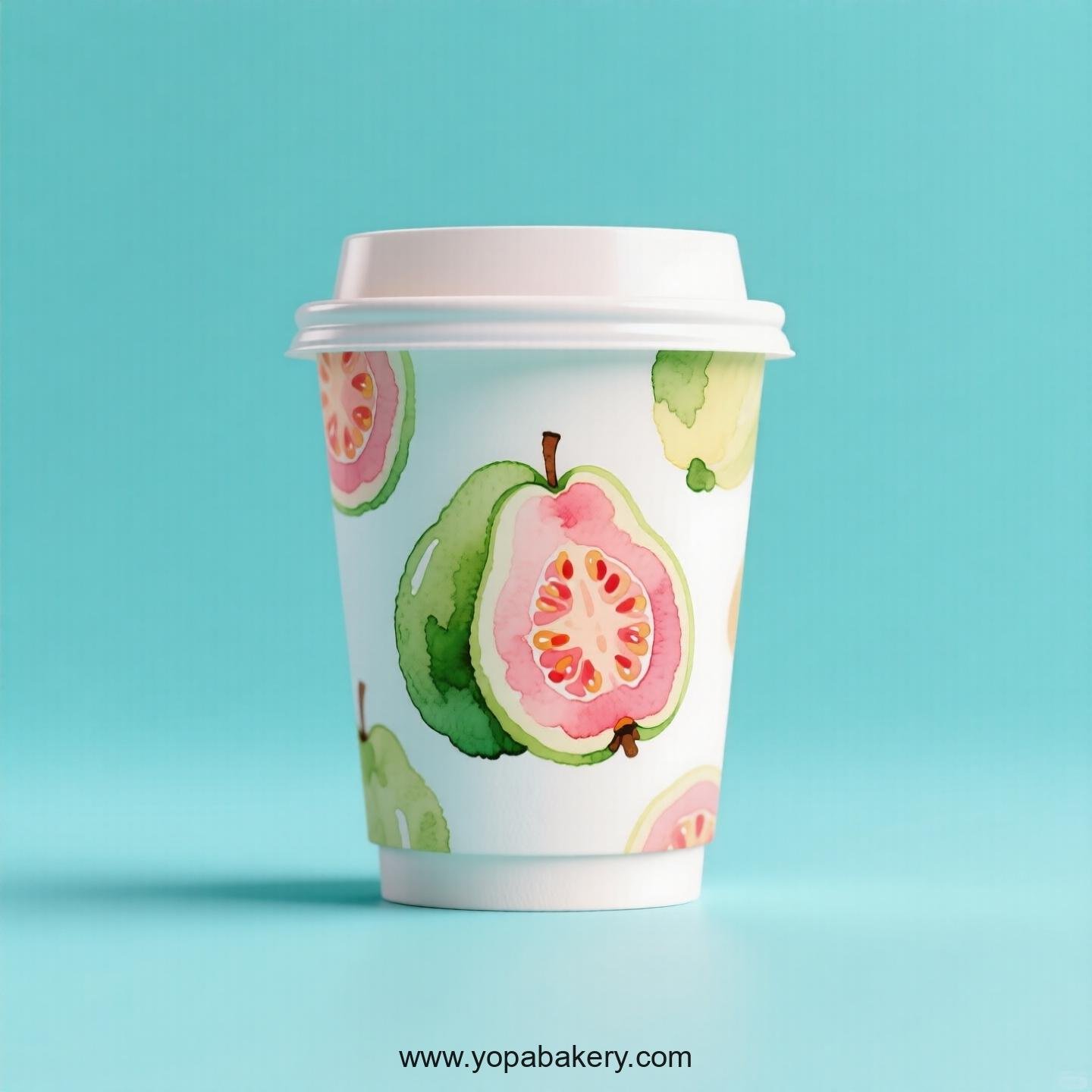 Guava Design Paper Coffee Cups Factory: 4-24 oz Custom Logo