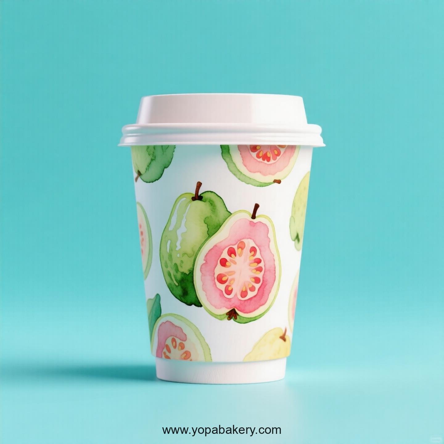 Guava Design Paper Coffee Cups Factory: 4-24 oz Custom Logo