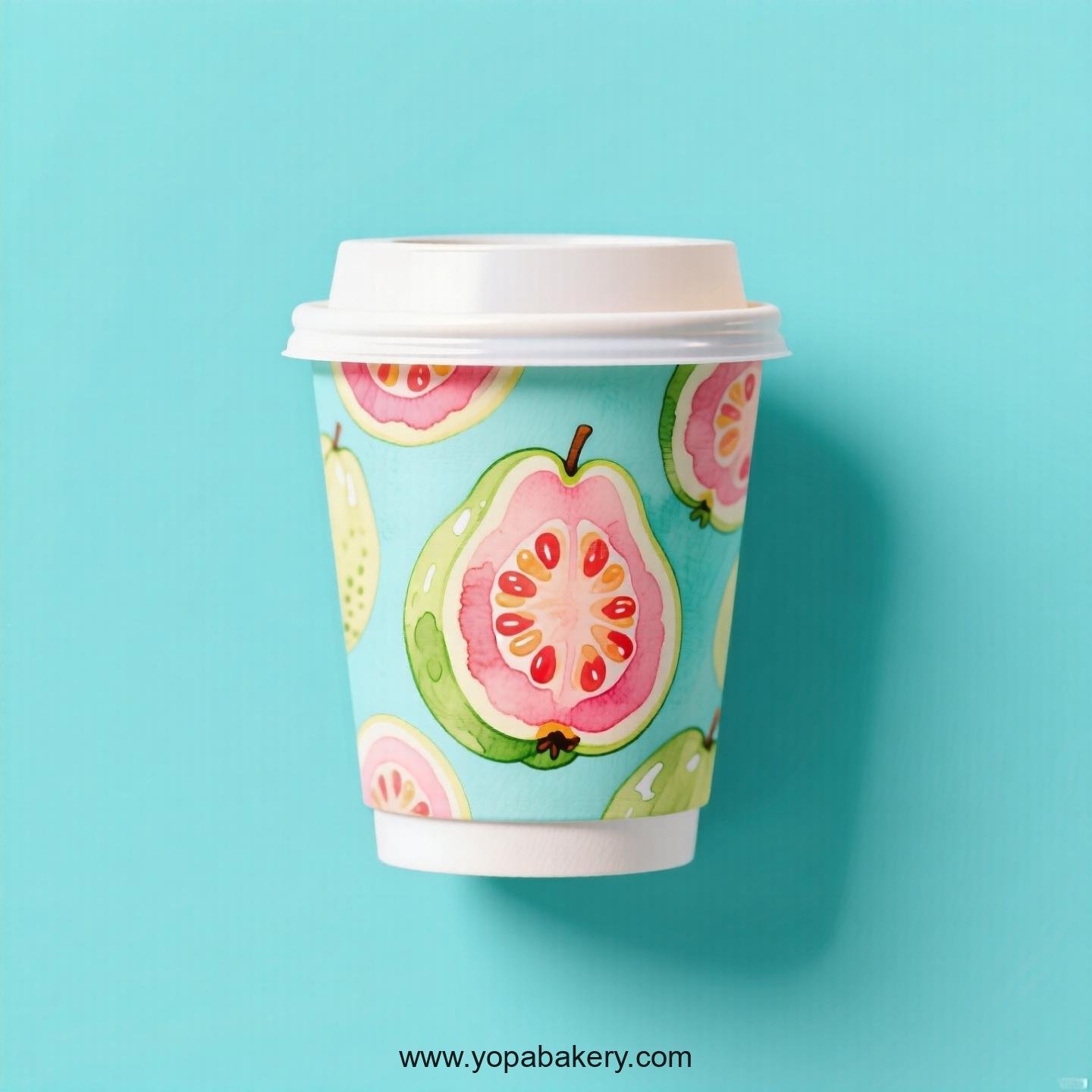 Guava Design Paper Coffee Cups Factory: 4-24 oz Custom Logo