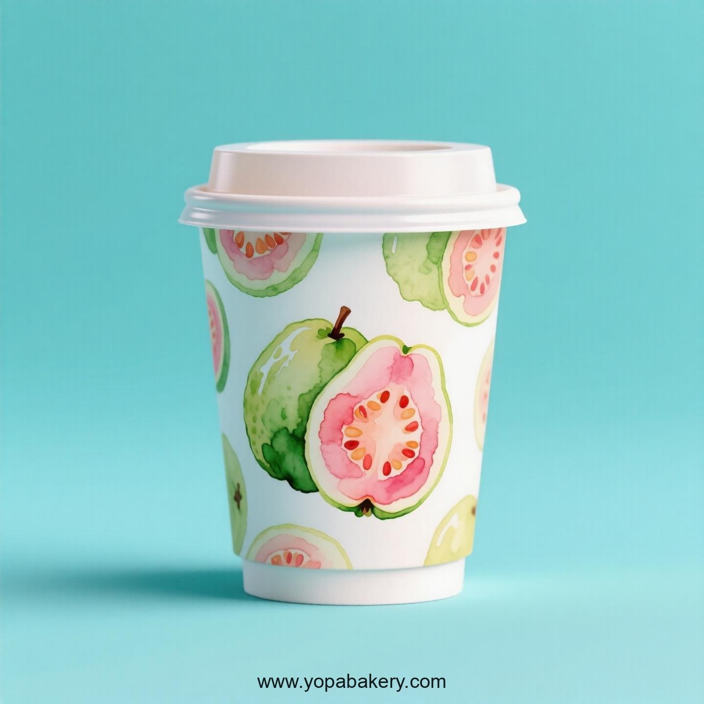 Guava Design Paper Coffee Cups Factory: 4-24 oz Custom Logo