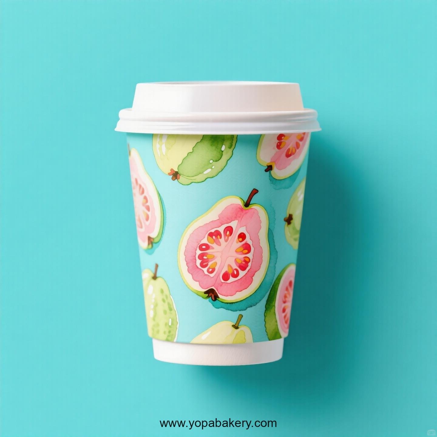 Guava Design Paper Coffee Cups Factory: 4-24 oz Custom Logo