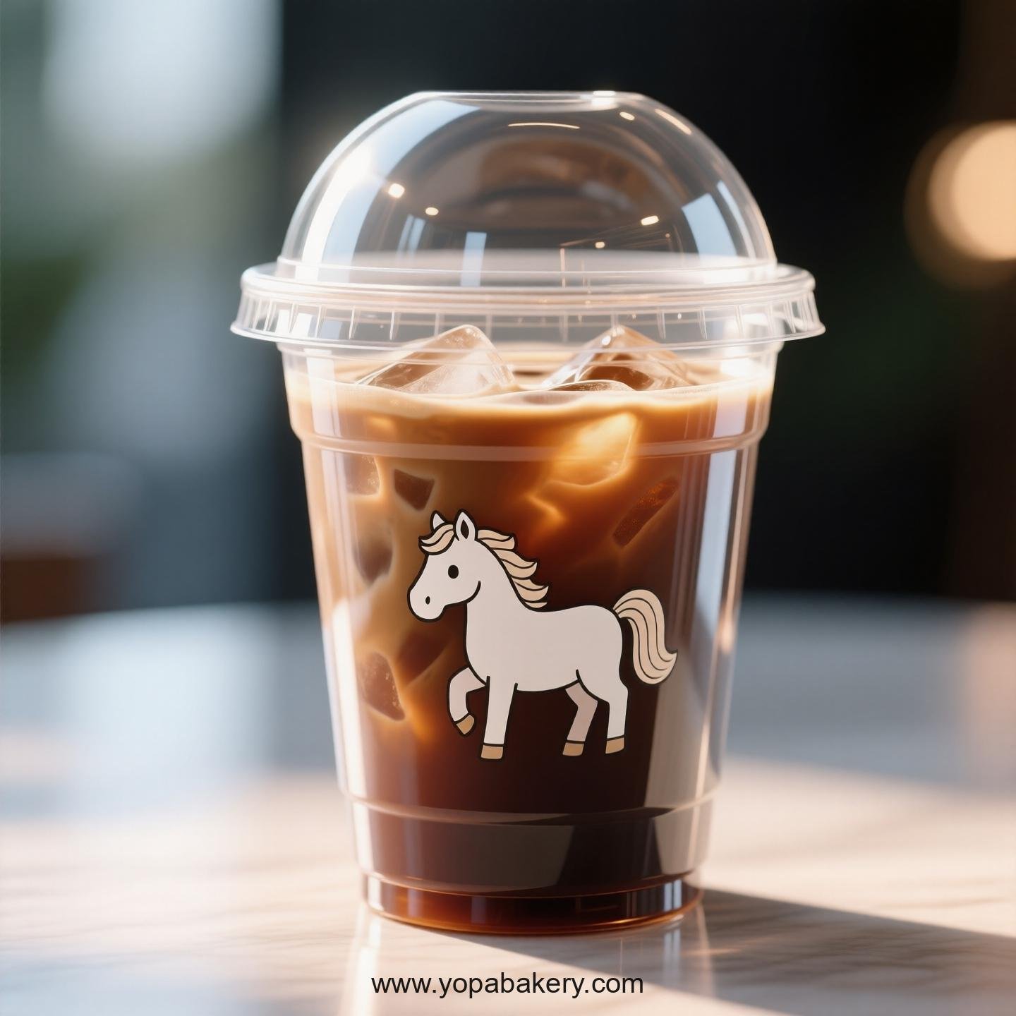 Horse Themed Clear Plastic Cups - Disposable PP & PET Coffee Cups with Lids