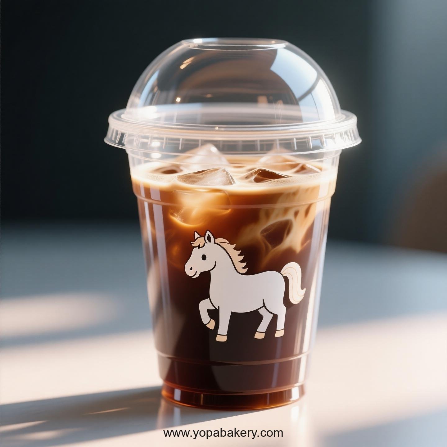 Horse Themed Clear Plastic Cups - Disposable PP & PET Coffee Cups with Lids