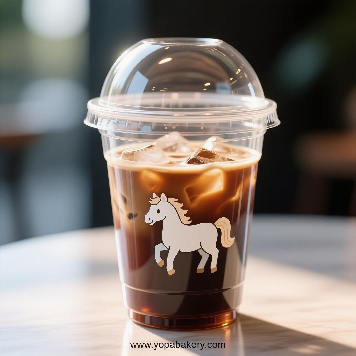 Horse Themed Clear Plastic Cups - Disposable PP & PET Coffee Cups with Lids Horse Themed Clear Plastic Cups - Disposable PP & PET Coffee Cups with Lids