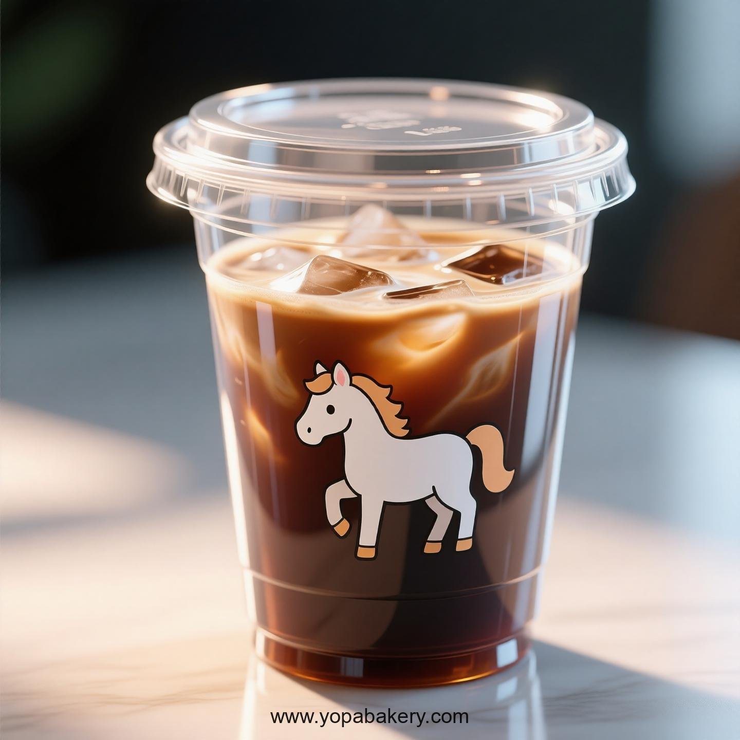 Horse Themed Clear Plastic Cups - Disposable PP & PET Coffee Cups with Lids