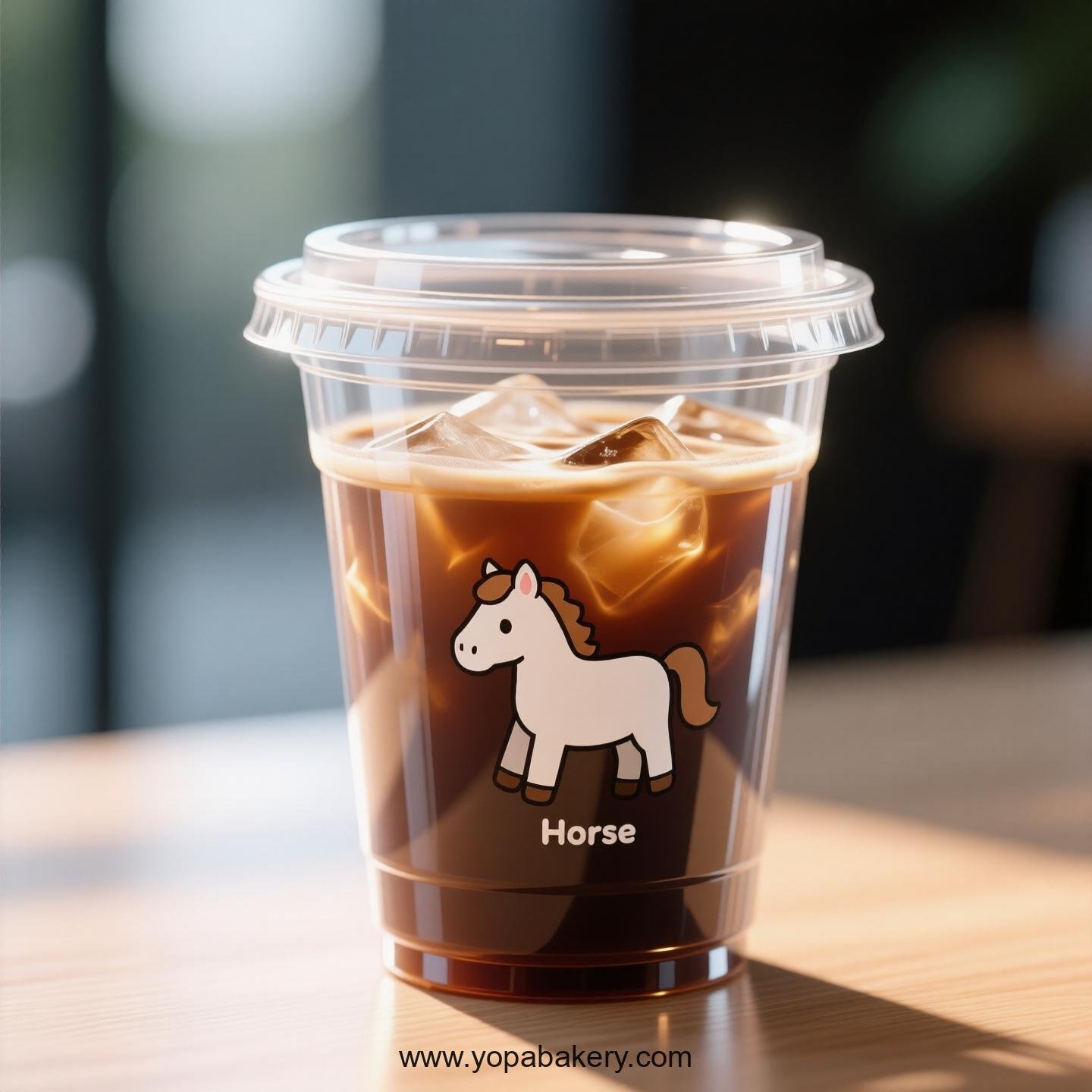 Horse Themed Clear Plastic Cups - Disposable PP & PET Coffee Cups with Lids