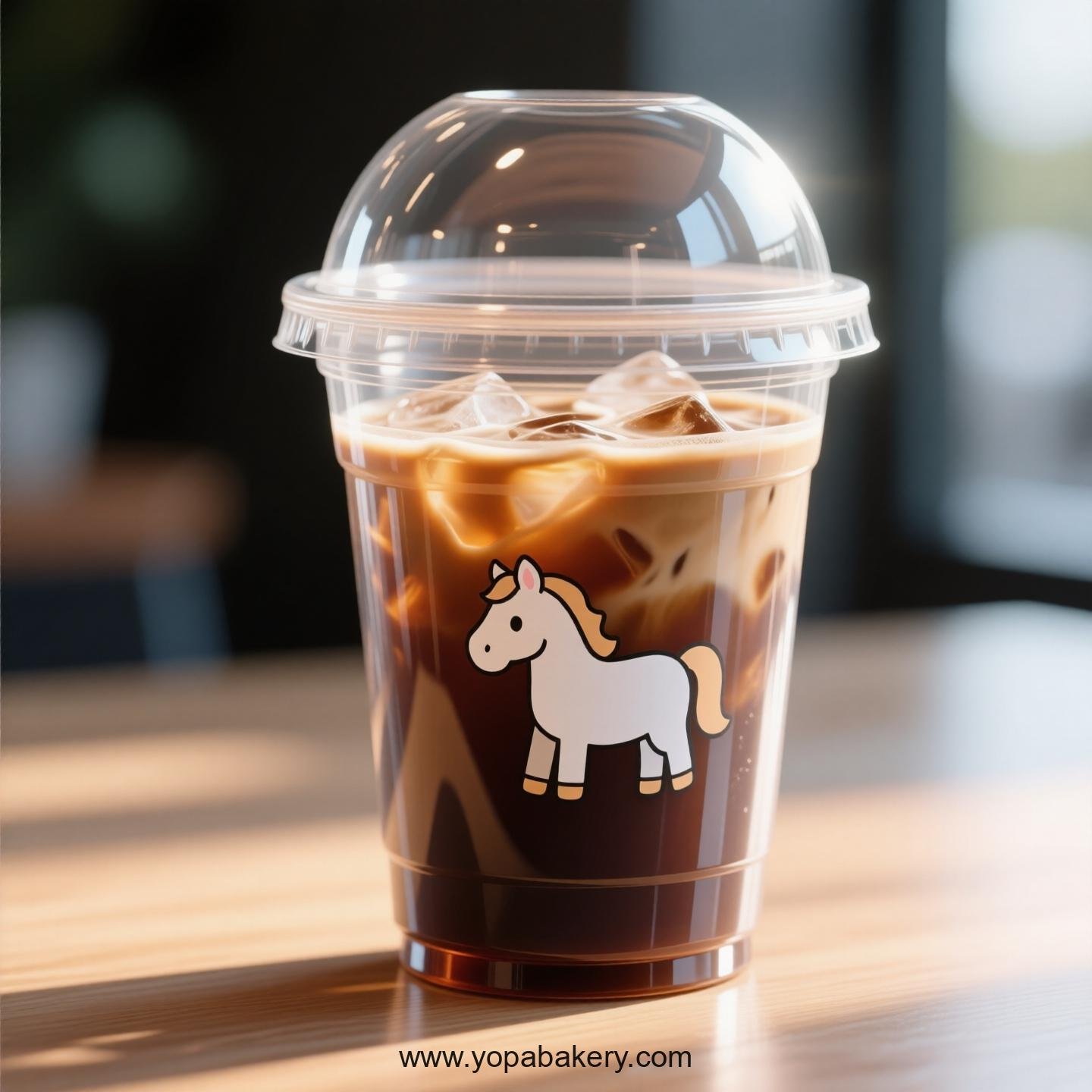 Horse Themed Clear Plastic Cups - Disposable PP & PET Coffee Cups with Lids