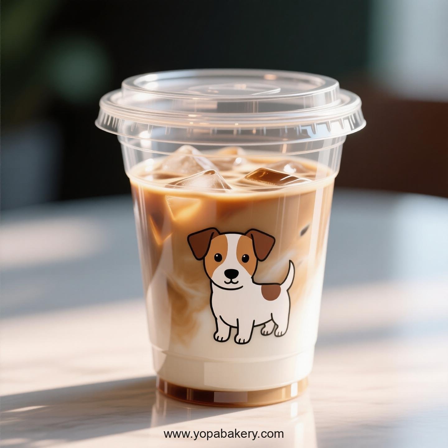 Jack Russell Terrier Themed Clear Plastic Cups - Disposable PP & PET Coffee Cups with Lids