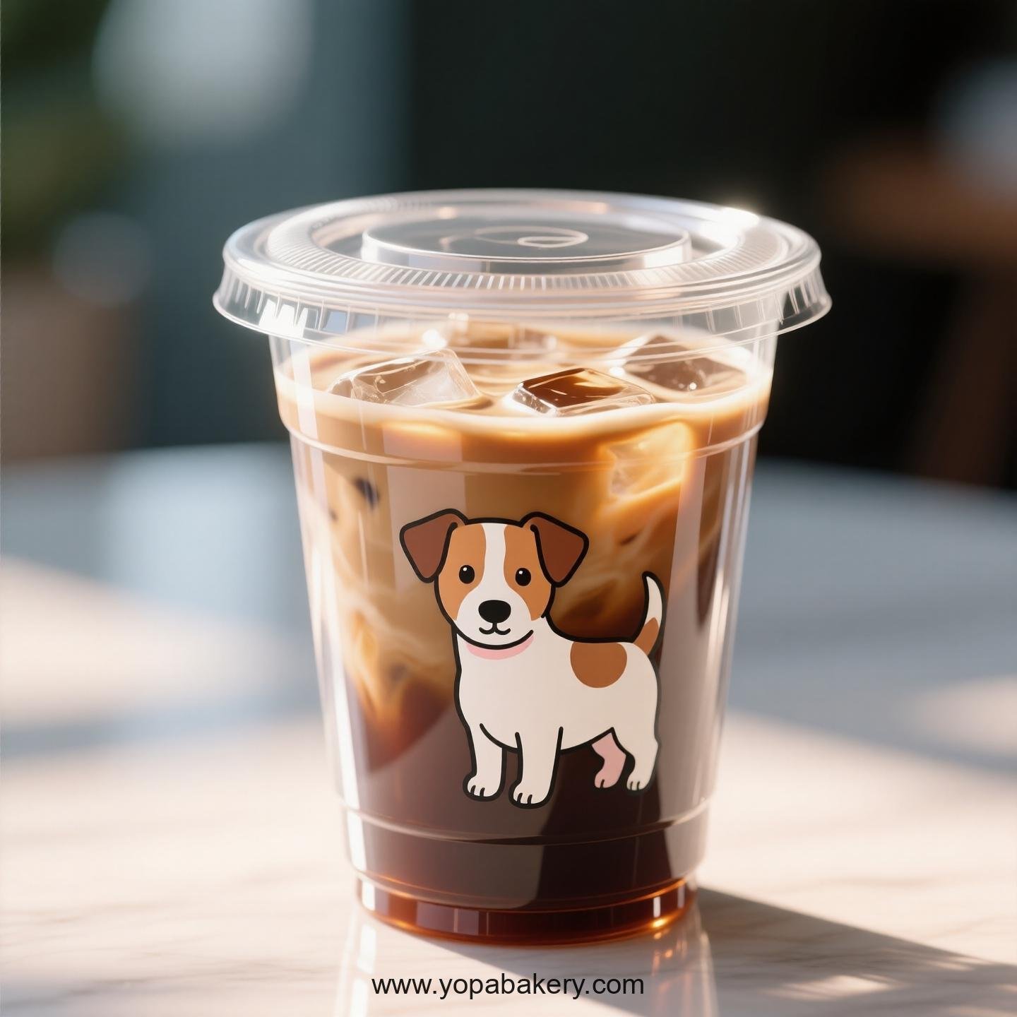 Jack Russell Terrier Themed Clear Plastic Cups - Disposable PP & PET Coffee Cups with Lids
