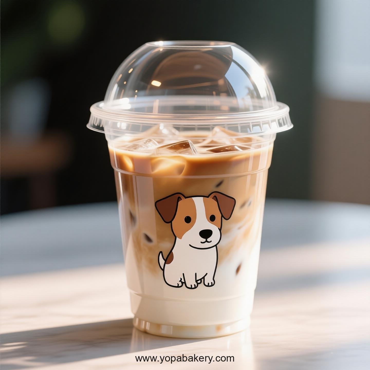 Jack Russell Terrier Themed Clear Plastic Cups - Disposable PP & PET Coffee Cups with Lids