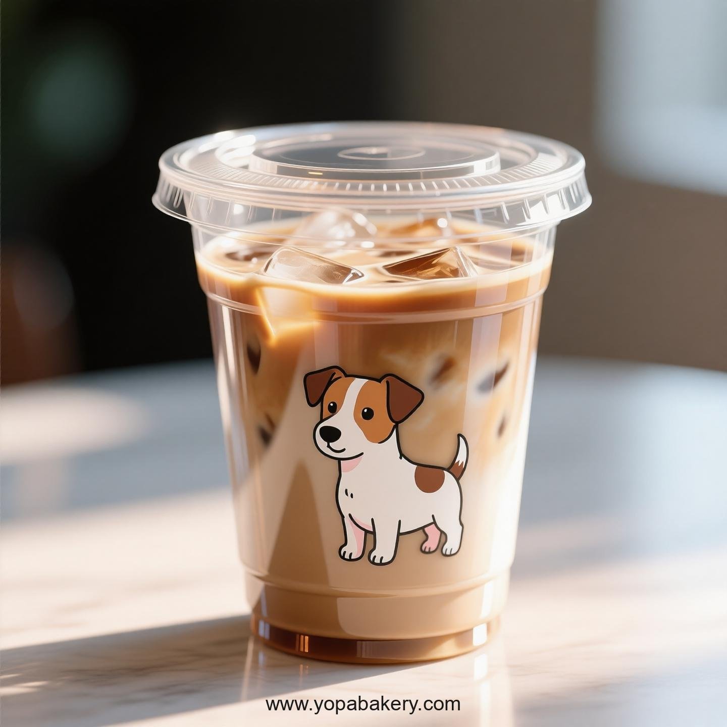 Jack Russell Terrier Themed Clear Plastic Cups - Disposable PP & PET Coffee Cups with Lids