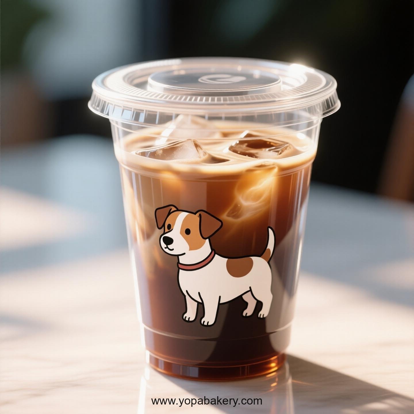 Jack Russell Terrier Themed Clear Plastic Cups - Disposable PP & PET Coffee Cups with Lids