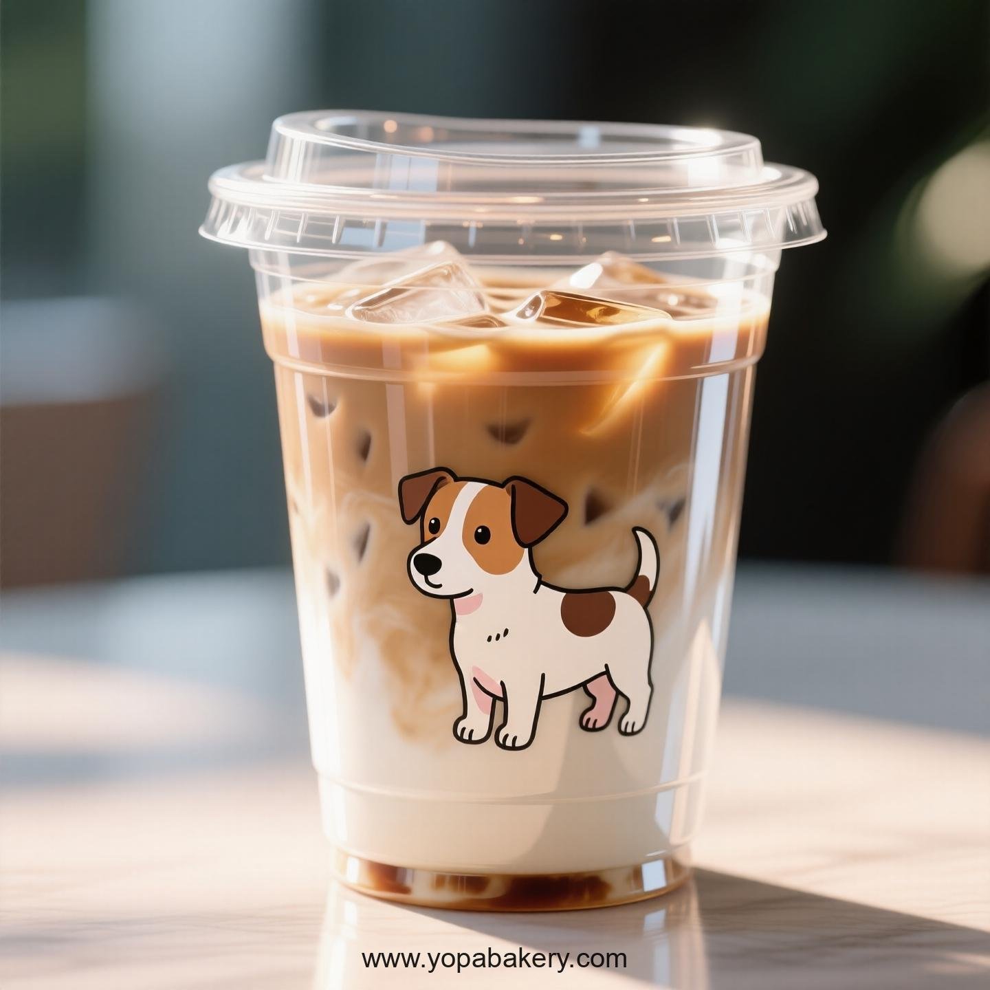 Jack Russell Terrier Themed Clear Plastic Cups - Disposable PP & PET Coffee Cups with Lids