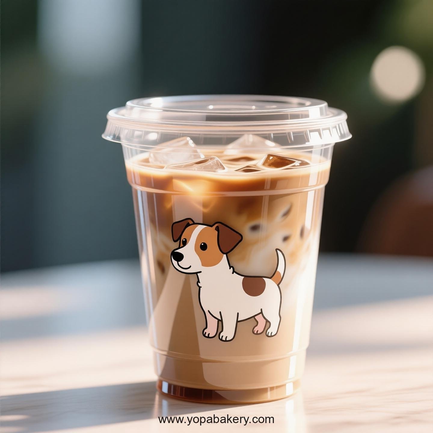 Jack Russell Terrier Themed Clear Plastic Cups - Disposable PP & PET Coffee Cups with Lids