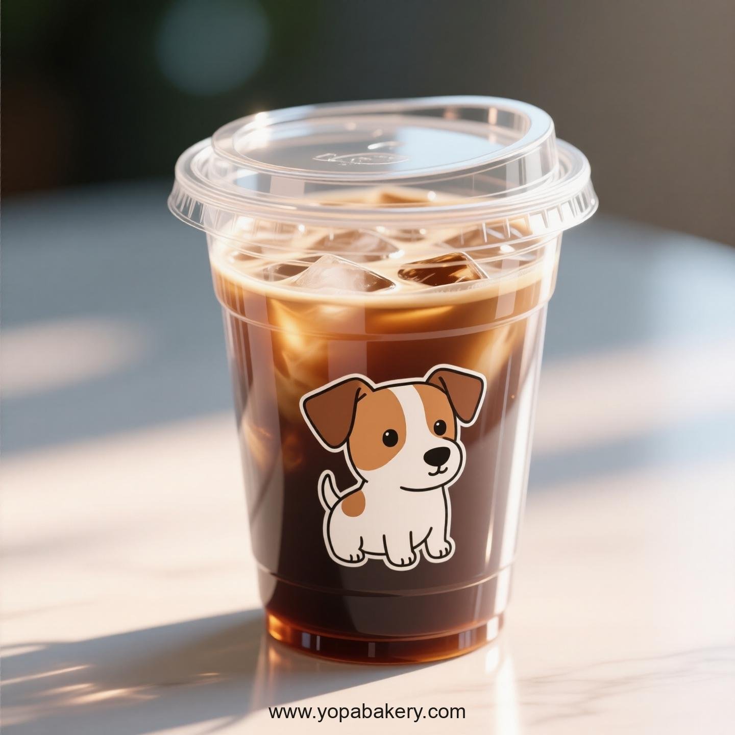 Jack Russell Terrier Themed Clear Plastic Cups - Disposable PP & PET Coffee Cups with Lids