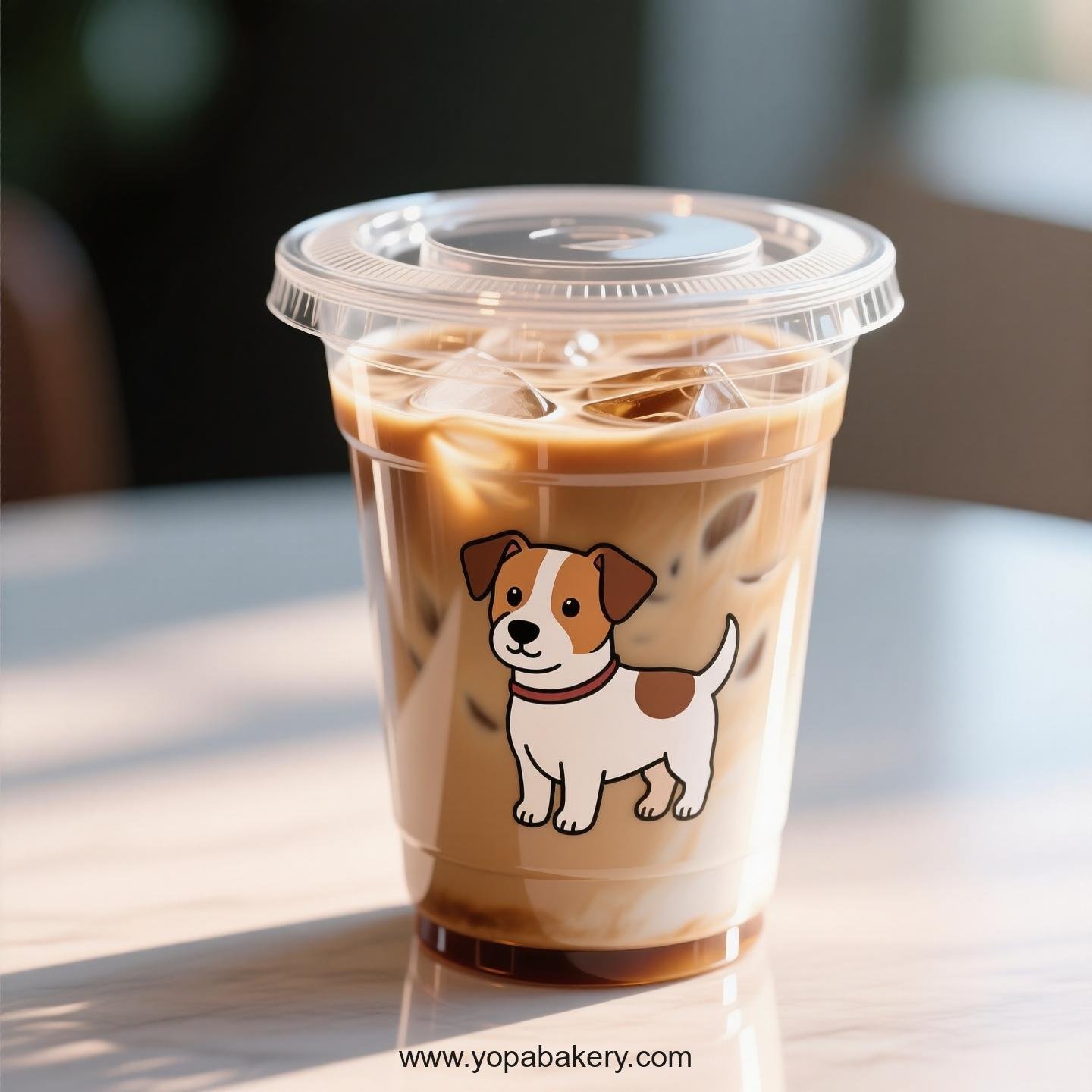 Jack Russell Terrier Themed Clear Plastic Cups - Disposable PP & PET Coffee Cups with Lids