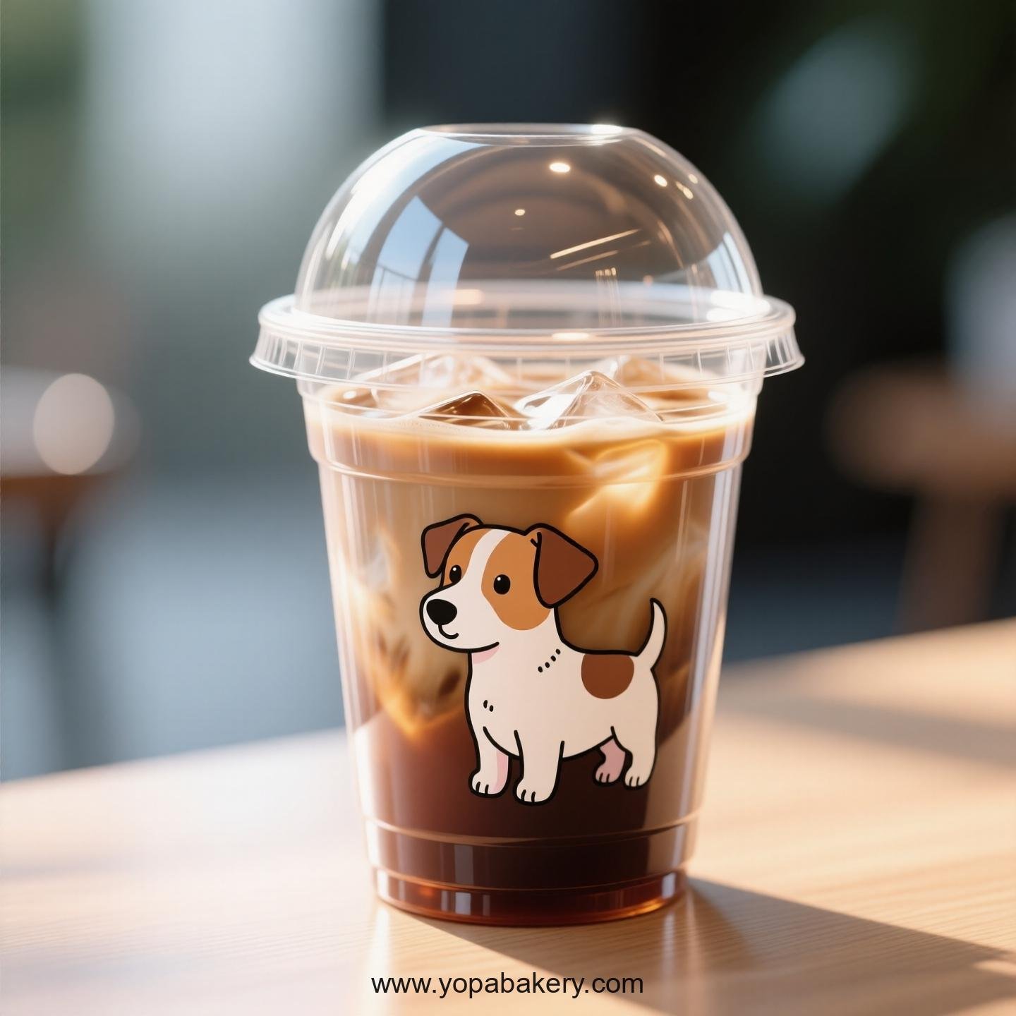 Jack Russell Terrier Themed Clear Plastic Cups - Disposable PP & PET Coffee Cups with Lids