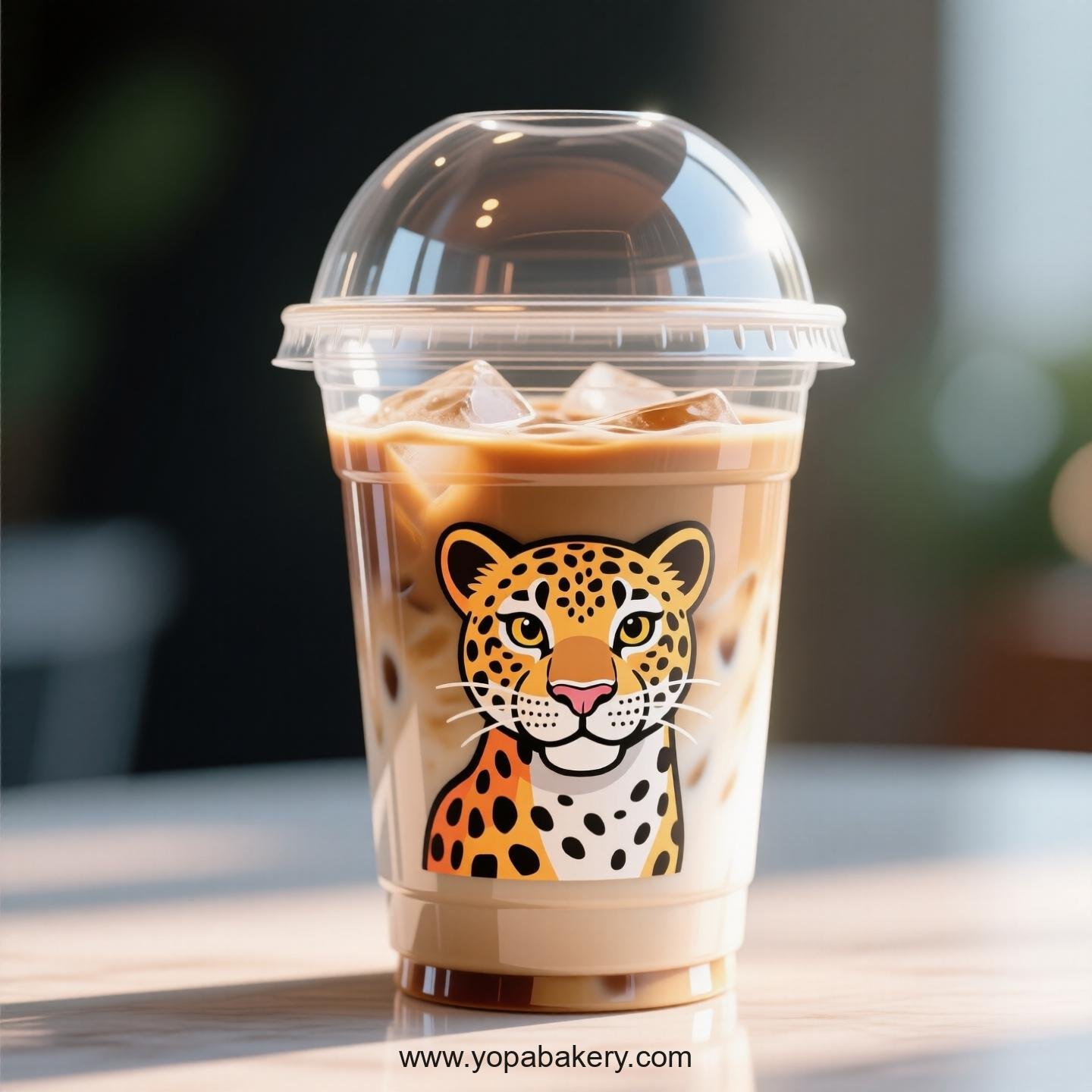 Jaguar Themed Clear Plastic Cups - Disposable PP & PET Coffee Cups with Lids