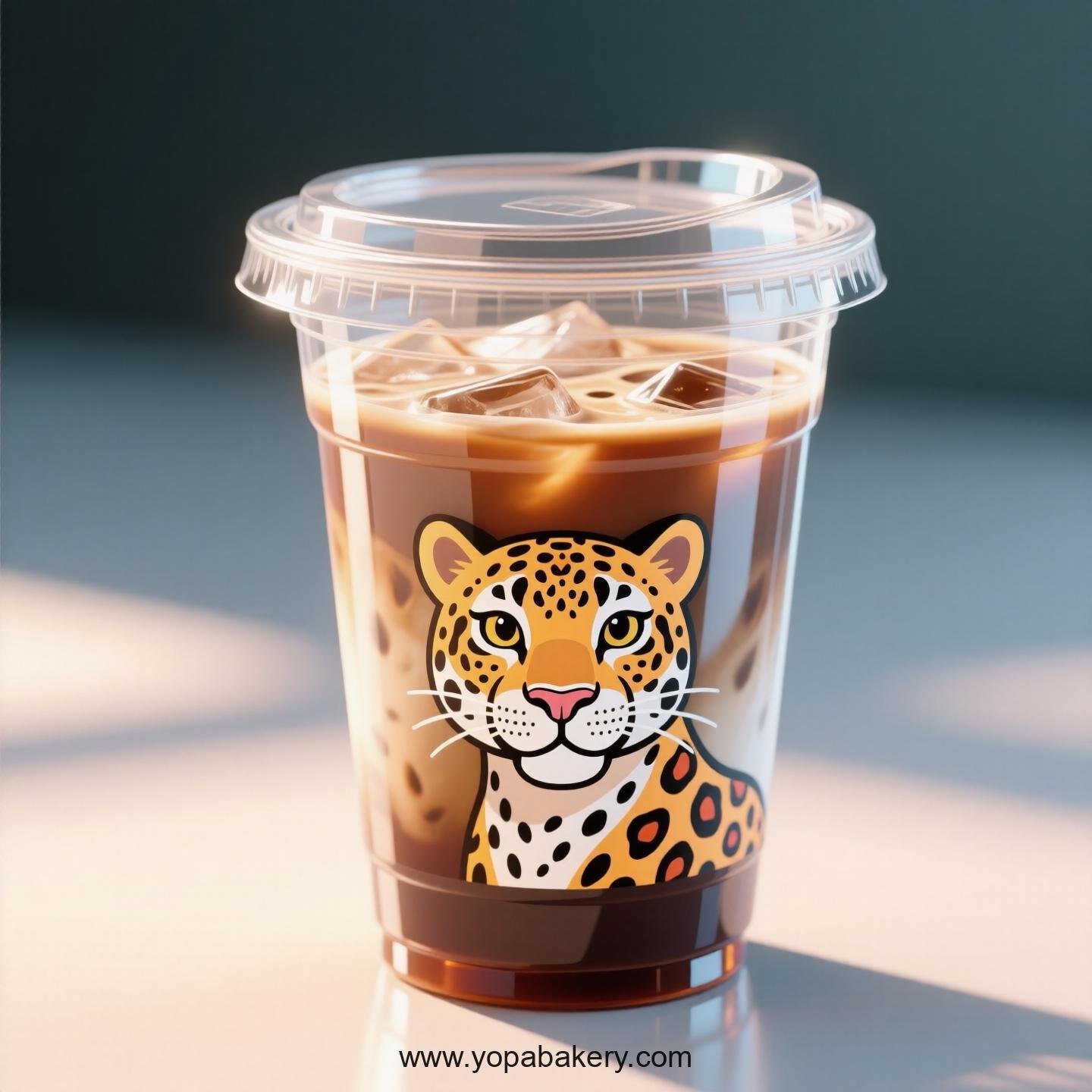 Jaguar Themed Clear Plastic Cups - Disposable PP & PET Coffee Cups with Lids