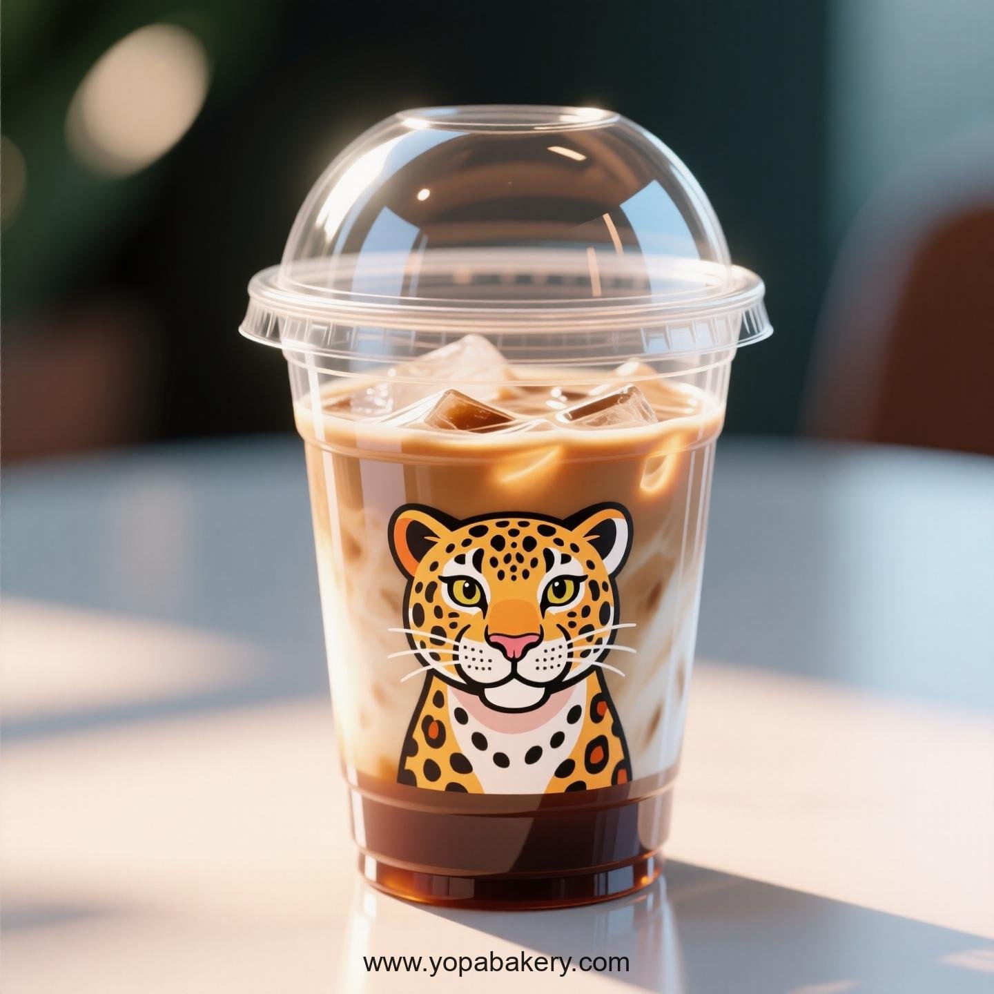 Jaguar Themed Clear Plastic Cups - Disposable PP & PET Coffee Cups with Lids Jaguar Themed Clear Plastic Cups - Disposable PP & PET Coffee Cups with Lids