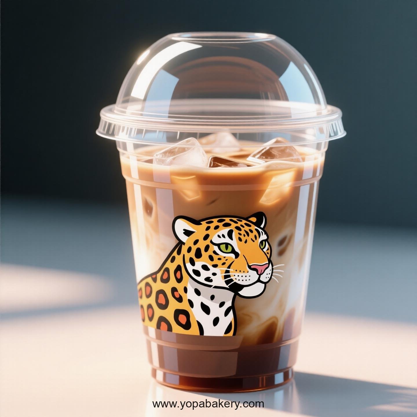 Jaguar Themed Clear Plastic Cups - Disposable PP & PET Coffee Cups with Lids