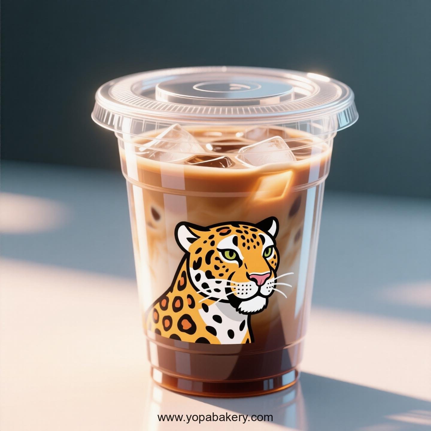 Jaguar Themed Clear Plastic Cups - Disposable PP & PET Coffee Cups with Lids