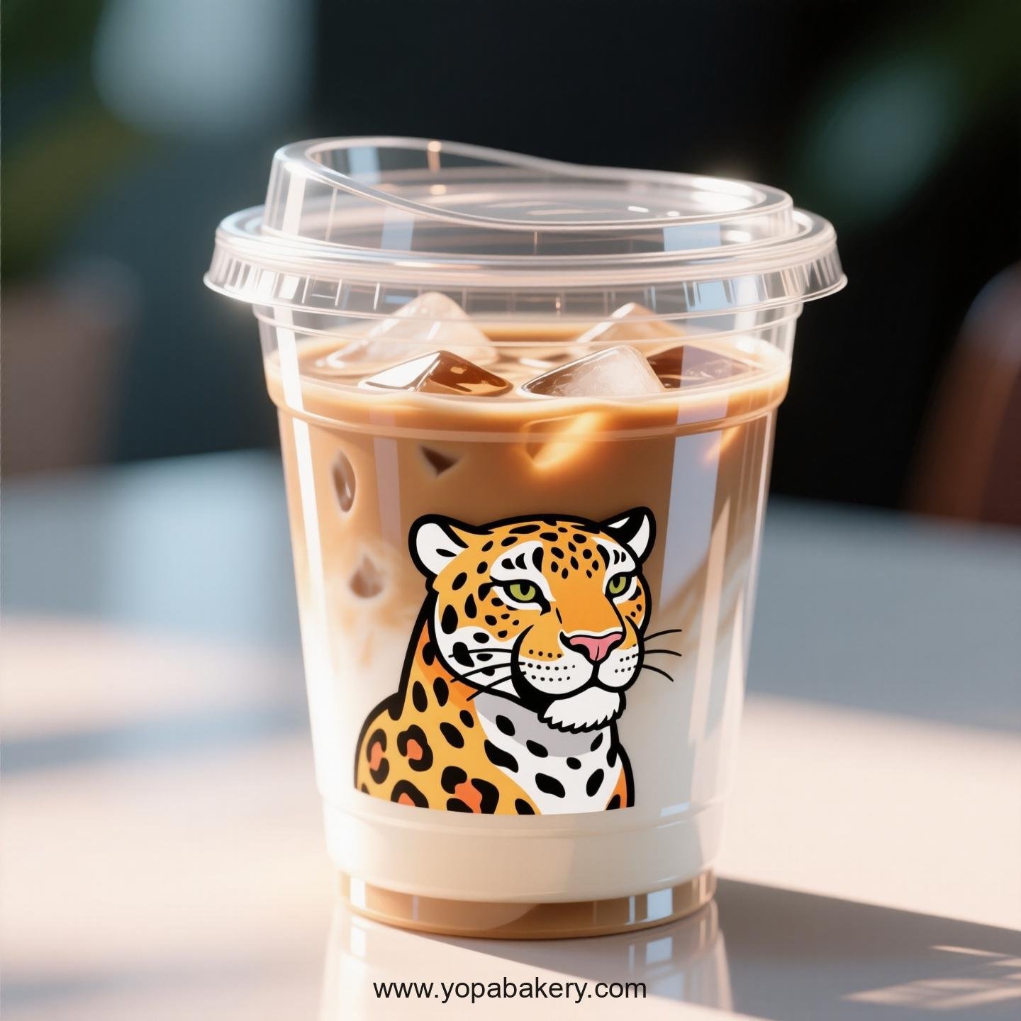Jaguar Themed Clear Plastic Cups - Disposable PP & PET Coffee Cups with Lids